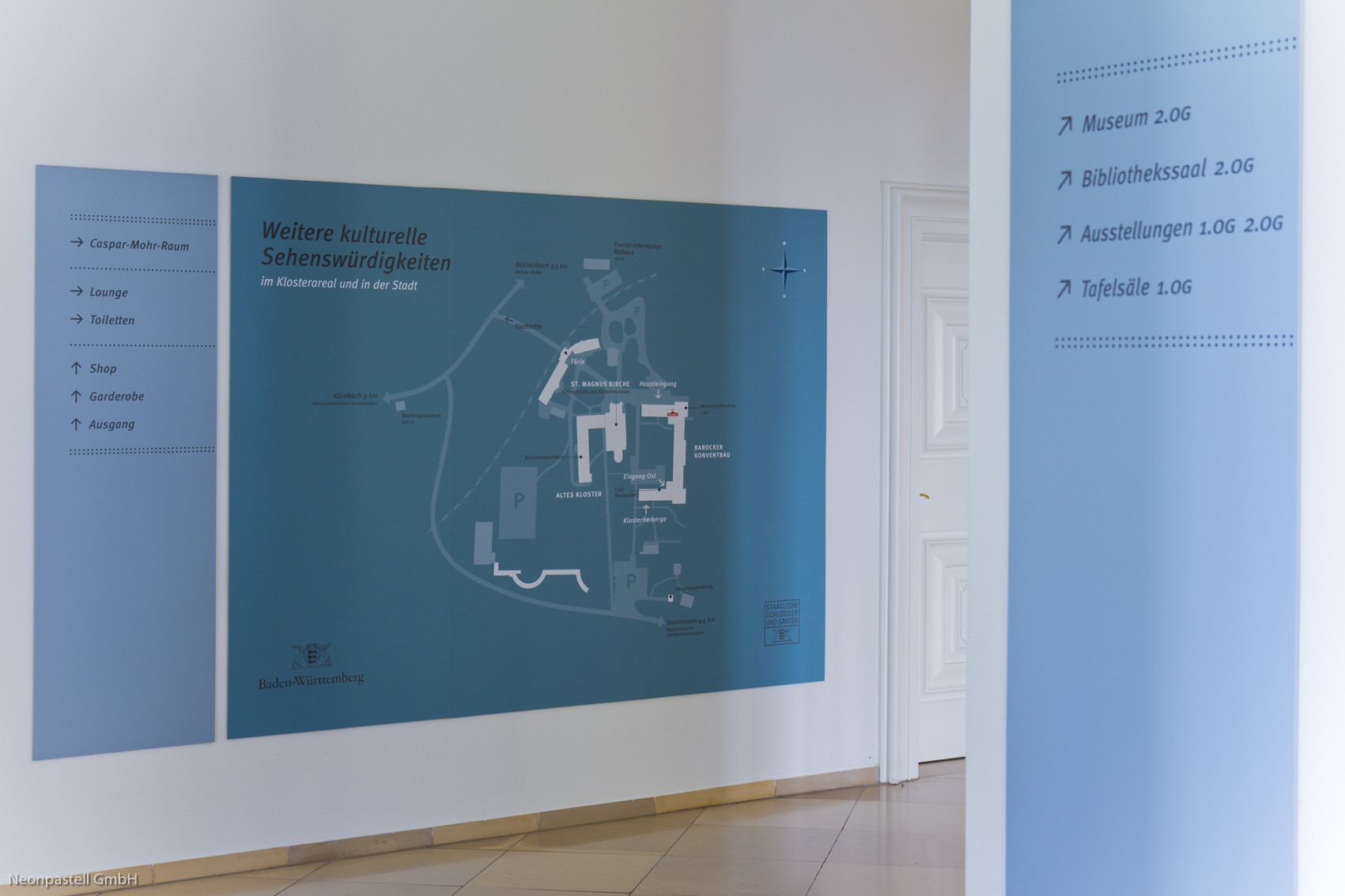 Gestaltung eines Orientierungssystems: Kulturelle Sehenswürdigkeiten in Schussenried