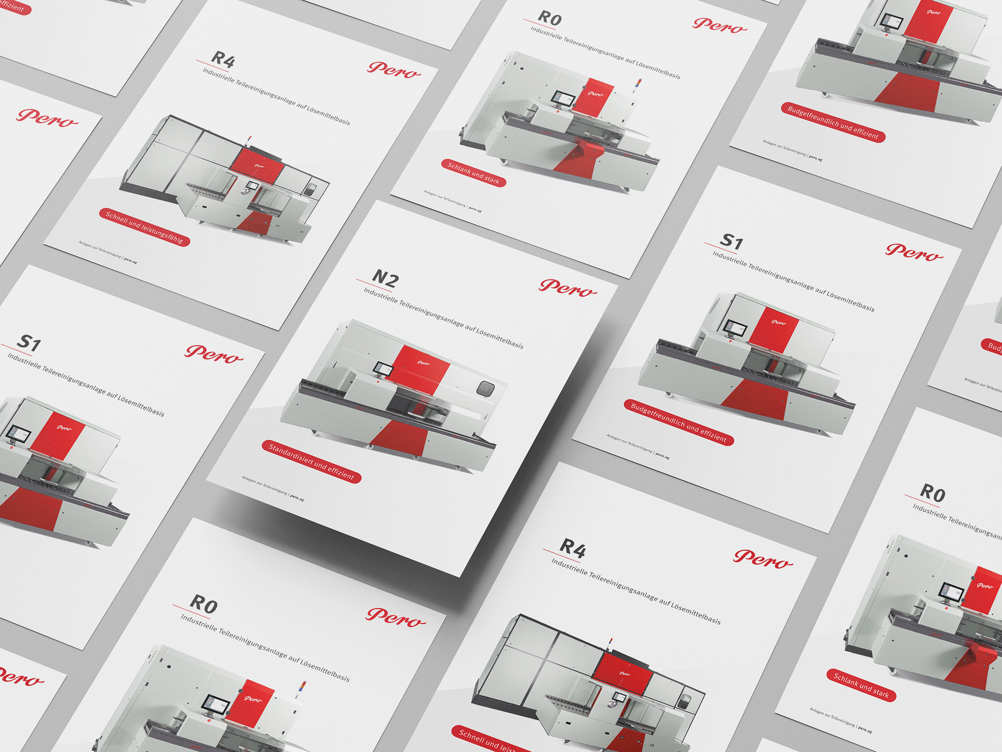 Broschüren im neuen Corporate Design der Pero AG