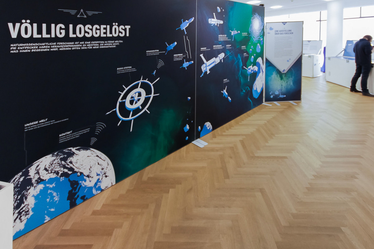 Eingangsbereich der Ausstellung über Lösemittelforschung